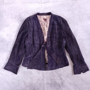 Vintage Danier Suede Tie-Front Jacket - Purple